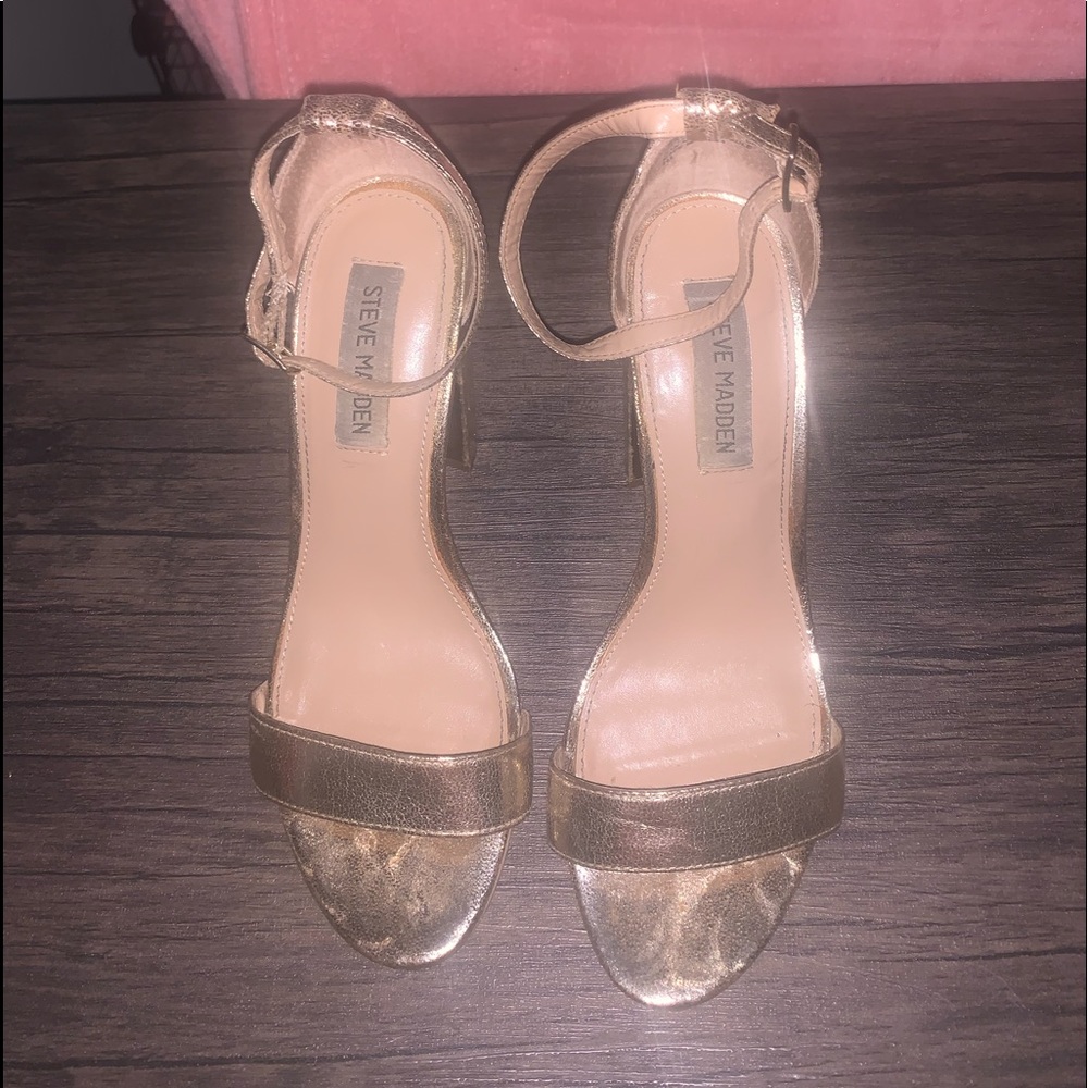 Steve Madden Gold Block Heels